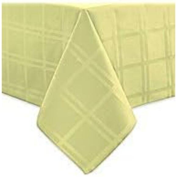 Origins Microfiber Tablecloth Bone Tone on Tone Squares 52x70 New - Picture 4 of 6